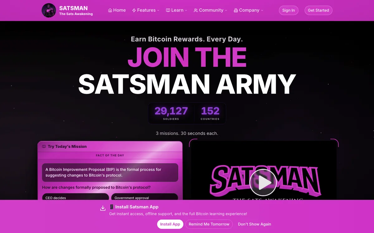 The Satsman sales platform